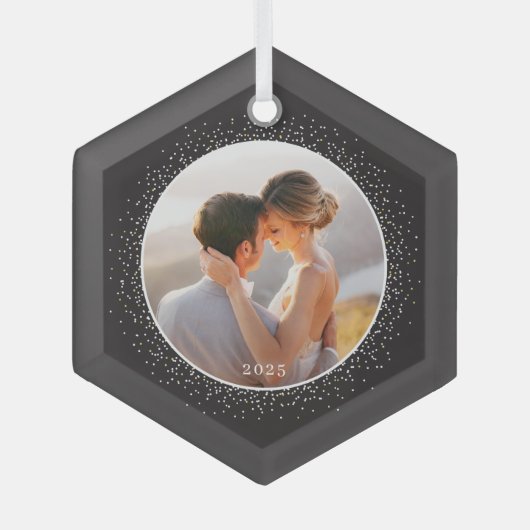 Sparkling Frame Custom Photo Christmas Ornament (Voorkant)