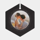 Sparkling Frame Custom Photo Christmas Ornament (Achterkant)