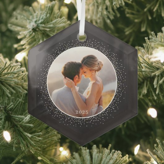 Sparkling Frame Custom Photo Christmas Ornament (Insitu)