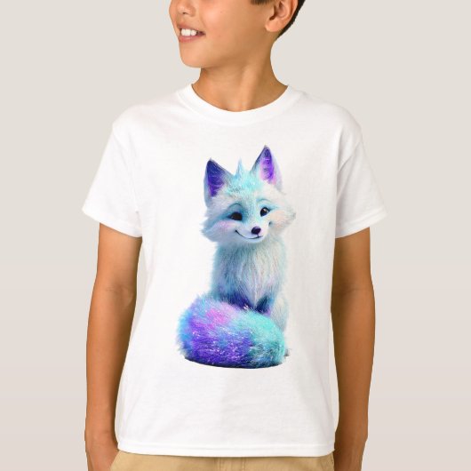 Sparkling Galactic Ice Fox Kids T-shirt (Voorkant)