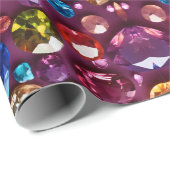 Sparkling Gemstone Bliss – Kleurrijk Juweel Cadeaupapier (Rol Hoek)