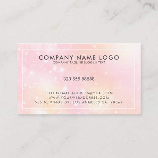 Sparkling Girly Roze Achtergrond Visitekaartje (Achterkant)