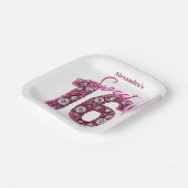 Sparkling Glam Chic Pink & White Edelsteen Sweet 1 Papieren Bordje (Gebogen)