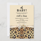Sparkling Glam Luipaardprint Baby Shower Kaart (Voorkant)