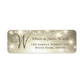 Sparkling Glanzende Sterren Kijk voor Monogram Bru Etiket (Voorkant)