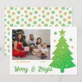 Sparkling Glitter Christmas Tree One Foto Feestdagenkaart