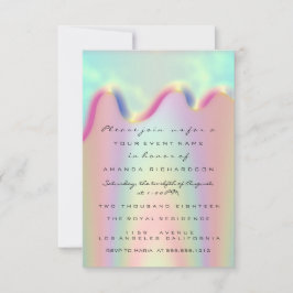 Sparkling Glitter Drips Holografisch Bruids Sweet Kaart