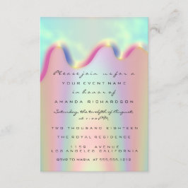 Sparkling Glitter Drips Holografisch Bruids Sweet Kaart