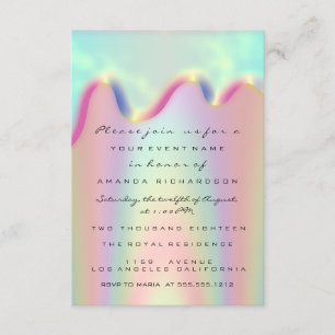Sparkling Glitter Drips Holografisch Bruids Sweet  Kaart