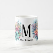 Sparkling Glitter Elegant Hummingbird Monogram Koffiemok (Center)