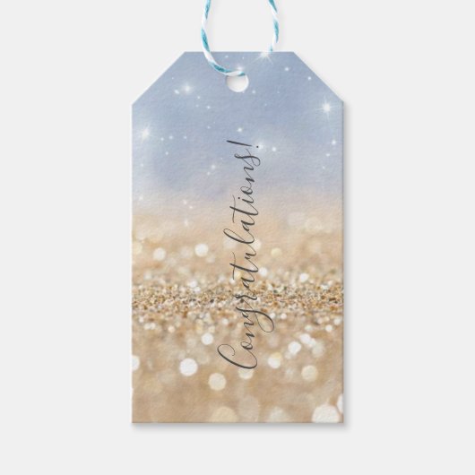 Sparkling Glitter Gefeliciteerd Cadeaulabel (Voorkant)