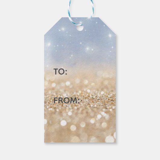 Sparkling Glitter Gefeliciteerd Cadeaulabel (Achterkant)