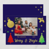 Sparkling Glitter Kerstboom Jolly Leaf Foto Feestdagenkaart (Voorkant / Achterkant)