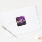 Sparkling Glitter Paarse en Gouden Verjaardagsfees Vierkante Sticker (Envelop)