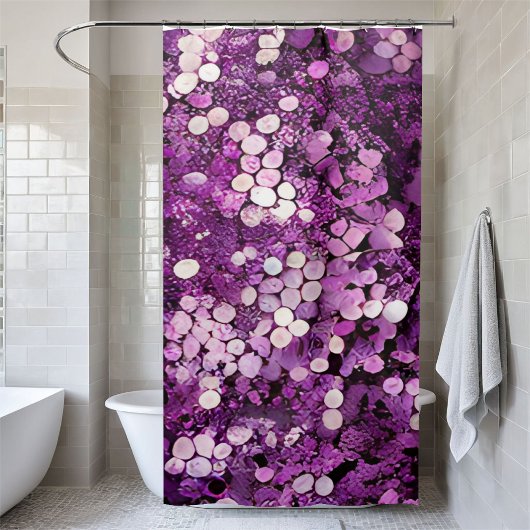 Sparkling Glitter Paarse Sequin Douchegordijn