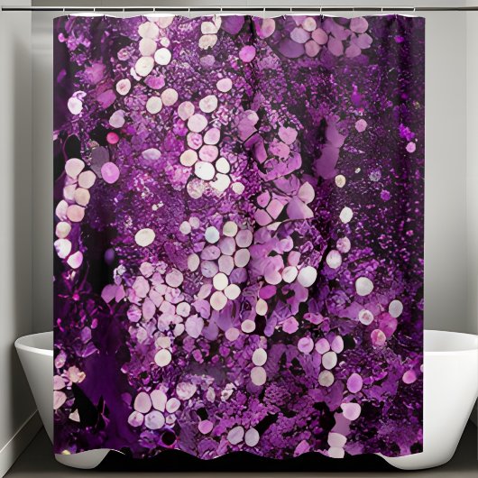 Sparkling Glitter Paarse Sequin Douchegordijn