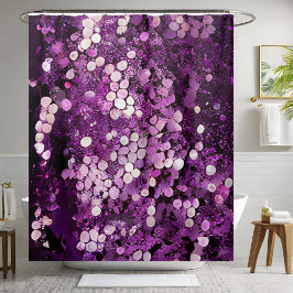 Sparkling Glitter Paarse Sequin Douchegordijn