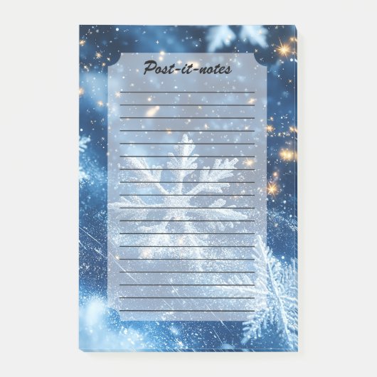 Sparkling Glitter Snowflakes Winter Christmas Post-it® Notes (Voorkant)