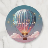 Sparkling Glitters Hete Luchtballon Baby shower Bedankjes Labels (Voorkant)
