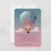 Sparkling Glitters Hete Luchtballon Baby shower Bedankkaart (Voorkant)