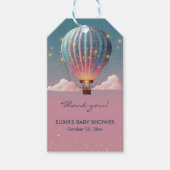Sparkling Glitters Hete Luchtballon Baby shower Cadeaulabel (Voorkant)