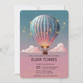 Sparkling Glitters Hete Luchtballon Baby shower Kaart (Voorkant)