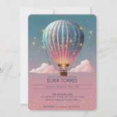 Sparkling Glitters Hete Luchtballon Baby shower Kaart (Voorkant)