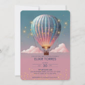 Sparkling Glitters Hete Luchtballon Baby shower Kaart (Voorkant)