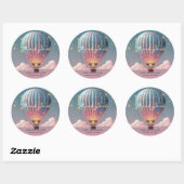Sparkling Glitters Hete Luchtballon Baby shower Ronde Sticker (Vel)