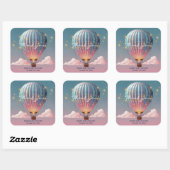 Sparkling Glitters Hete Luchtballon Baby shower Vierkante Sticker (Vel)