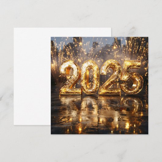 Sparkling Gold 2025 Nieuwjaar Kaart (Voorkant / Achterkant)