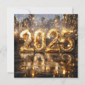 Sparkling Gold 2025 Nieuwjaar Kaart (Voorkant)