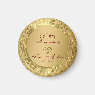 Sparkling Gold Bruiloft Jubileum Magneet