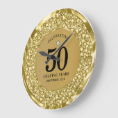 Sparkling Gold Diamonds 50e bruiloft Jubileum Grote Klok (Hoek)
