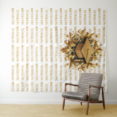 Sparkling Gold Glitter Afstuderen Stap en Herhaal Wandkleed (In Situ (horizontaal))