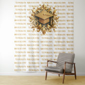Sparkling Gold Glitter Afstuderen Stap en Herhaal Wandkleed (In situ)