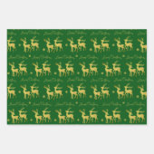 Sparkling Gold Glitter Deer Merry Christmas Inpakpapier Vel (Voorkant 3)