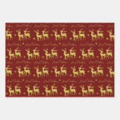 Sparkling Gold Glitter Deer Merry Christmas Inpakpapier Vel (Voorkant 2)