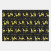 Sparkling Gold Glitter Deer Merry Christmas Inpakpapier Vel (Voorkant)