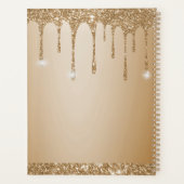 Sparkling Gold Glitter Dripping Beige Planner (Achterkant)