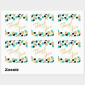 Sparkling Gold Glitter en Blauwgroen Confetti Beda Vierkante Sticker (Vel)