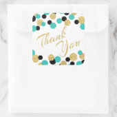 Sparkling Gold Glitter en Blauwgroen Confetti Beda Vierkante Sticker (Tas)