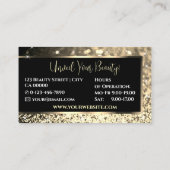 Sparkling Gold Glitter Lijst Lashes Foto Inspires Visitekaartje (Achterkant)