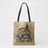 Sparkling Gold Glitter met groene  Truck Tote Bag (Voorkant)