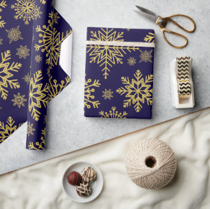Sparkling Gold Glitter sneeuwvlokken inpakpapier