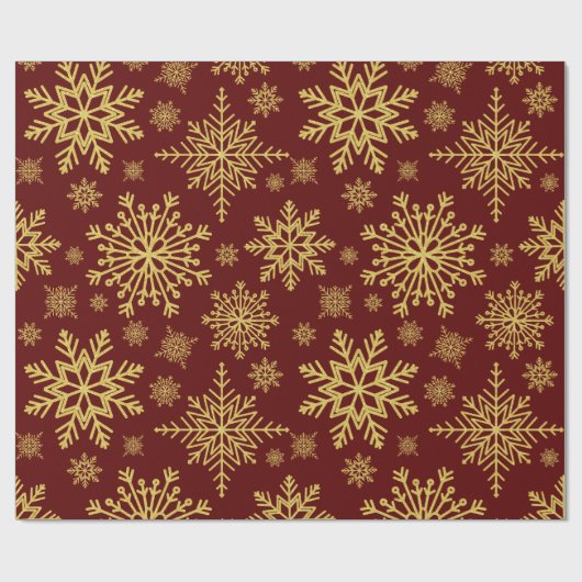 Sparkling Gold Glitter sneeuwvlokken inpakpapier (Vlak)