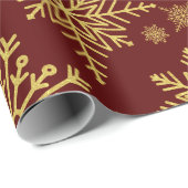 Sparkling Gold Glitter sneeuwvlokken inpakpapier (Rol Hoek)