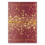 Sparkling Gold Stars op Dusty Roos Naam Kaarten (Voorkant)