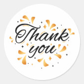Sparkling gold thank You Classic Round Sticker (Voorkant)