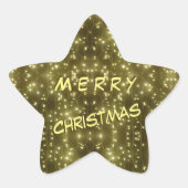 Sparkling Golden Lights Christmas Star Stickers (Voorkant)